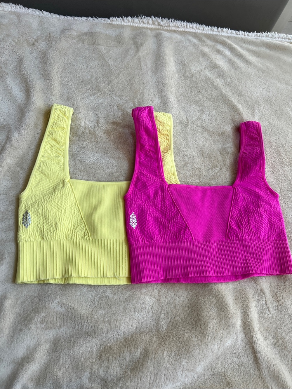 NEW💛💜colors 🌺fp movement Good Karma textured  square neck bra in bright colors